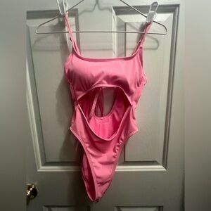 Wild Fable Pink One Piece Swimsuit with Cut-Out Design